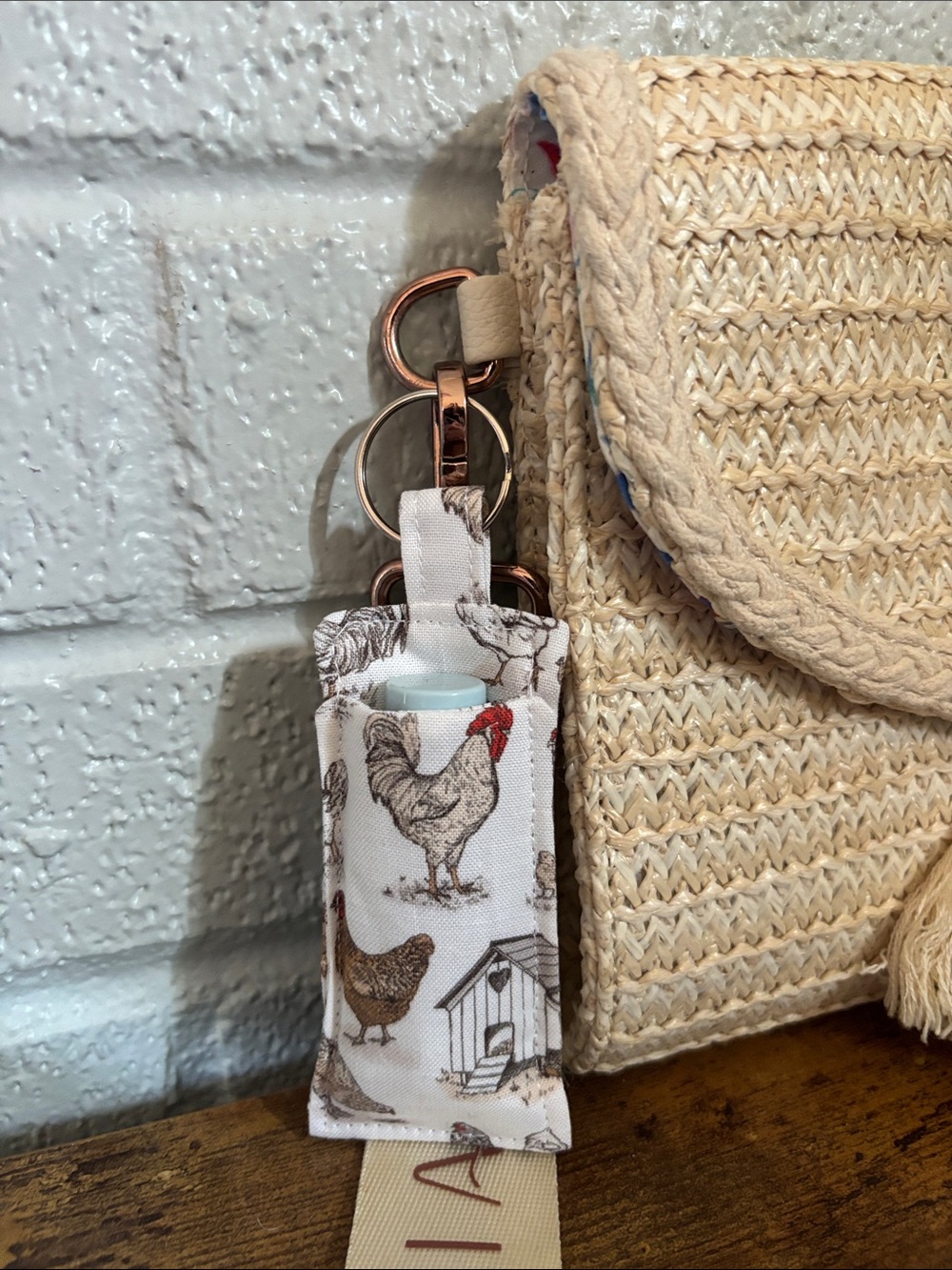 Chicken Keychain Chapstick Holder